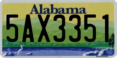 AL license plate 5AX3351