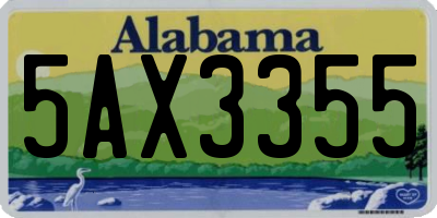 AL license plate 5AX3355