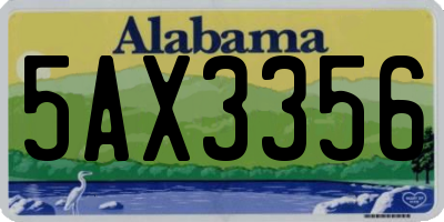 AL license plate 5AX3356