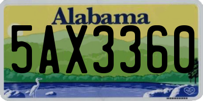 AL license plate 5AX3360