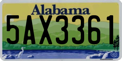 AL license plate 5AX3361