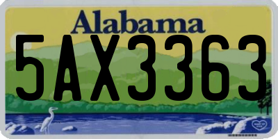 AL license plate 5AX3363
