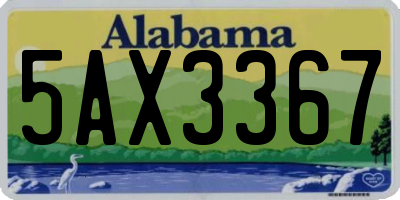 AL license plate 5AX3367