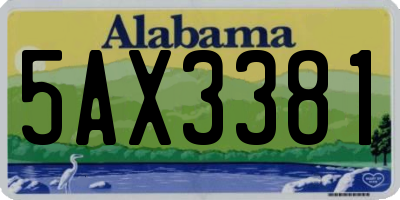 AL license plate 5AX3381
