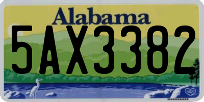 AL license plate 5AX3382