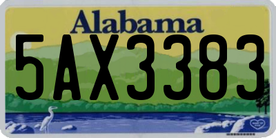 AL license plate 5AX3383