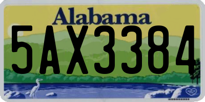 AL license plate 5AX3384