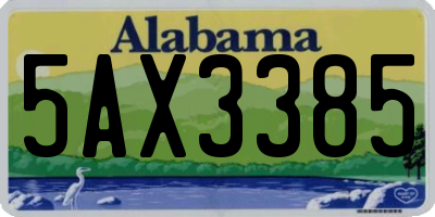 AL license plate 5AX3385