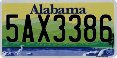 AL license plate 5AX3386