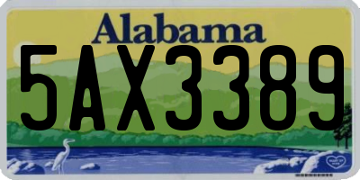 AL license plate 5AX3389