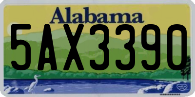 AL license plate 5AX3390