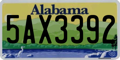 AL license plate 5AX3392