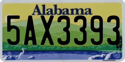 AL license plate 5AX3393