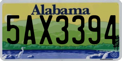 AL license plate 5AX3394