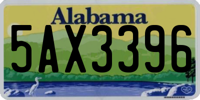 AL license plate 5AX3396