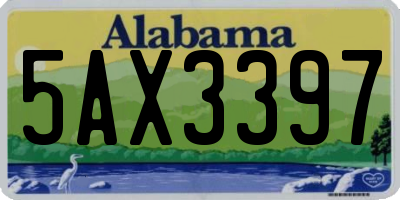 AL license plate 5AX3397