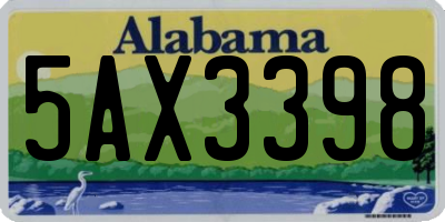 AL license plate 5AX3398