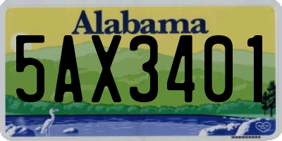 AL license plate 5AX3401