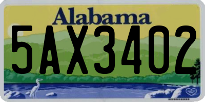 AL license plate 5AX3402