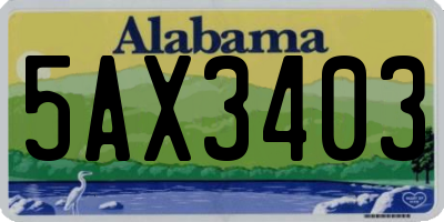 AL license plate 5AX3403