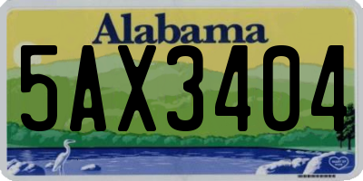 AL license plate 5AX3404