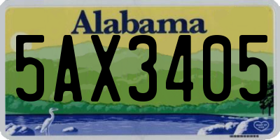 AL license plate 5AX3405