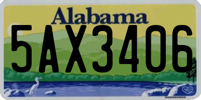 AL license plate 5AX3406