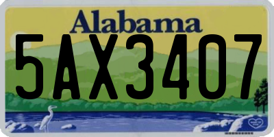 AL license plate 5AX3407