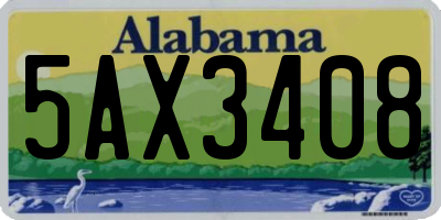 AL license plate 5AX3408