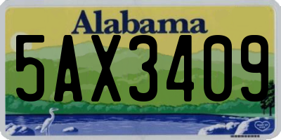AL license plate 5AX3409