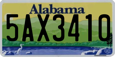 AL license plate 5AX3410