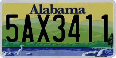 AL license plate 5AX3411