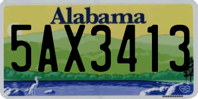 AL license plate 5AX3413