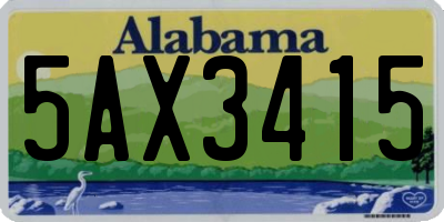 AL license plate 5AX3415