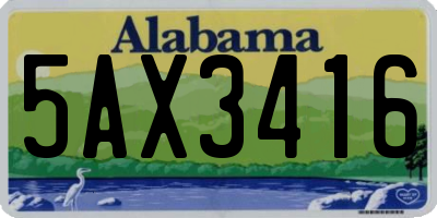 AL license plate 5AX3416