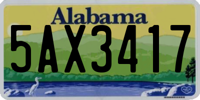 AL license plate 5AX3417