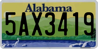 AL license plate 5AX3419
