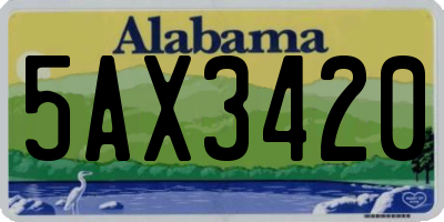 AL license plate 5AX3420