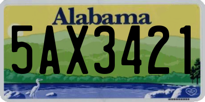 AL license plate 5AX3421