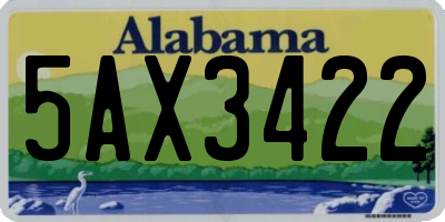 AL license plate 5AX3422
