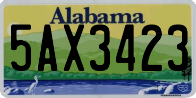 AL license plate 5AX3423