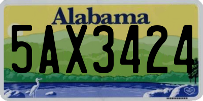 AL license plate 5AX3424