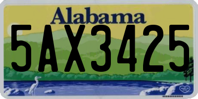 AL license plate 5AX3425