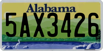 AL license plate 5AX3426