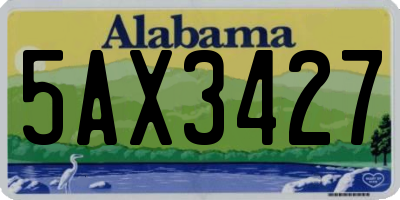 AL license plate 5AX3427