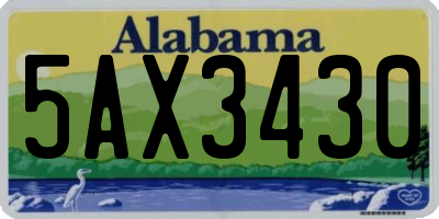 AL license plate 5AX3430