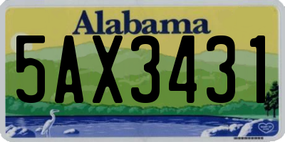 AL license plate 5AX3431