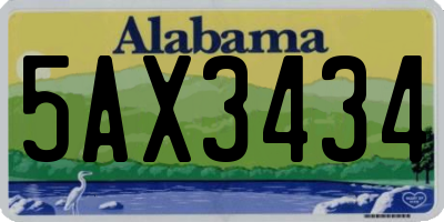 AL license plate 5AX3434