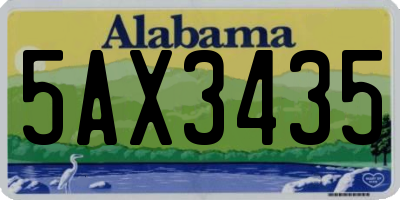 AL license plate 5AX3435