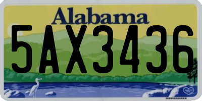 AL license plate 5AX3436